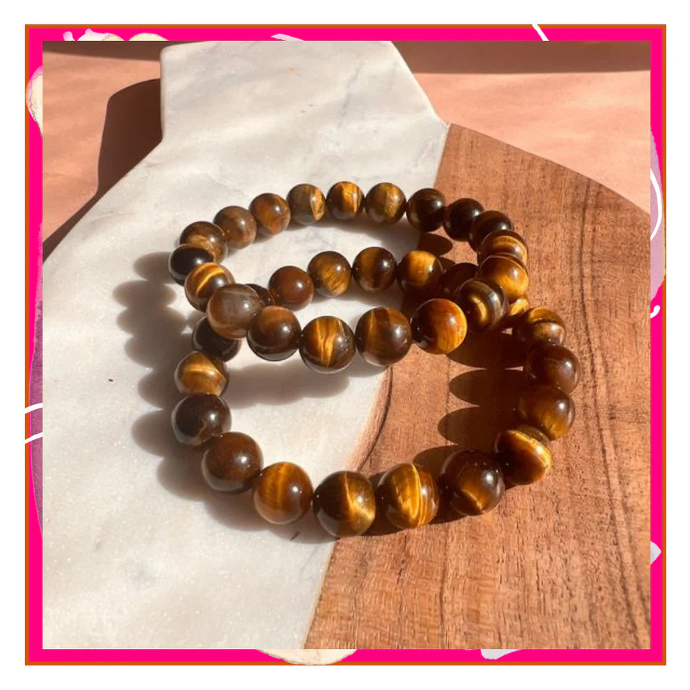 Serenity Duo Tiger Eye Crystal Healing Stone Bracelet Set (Pack of 2)