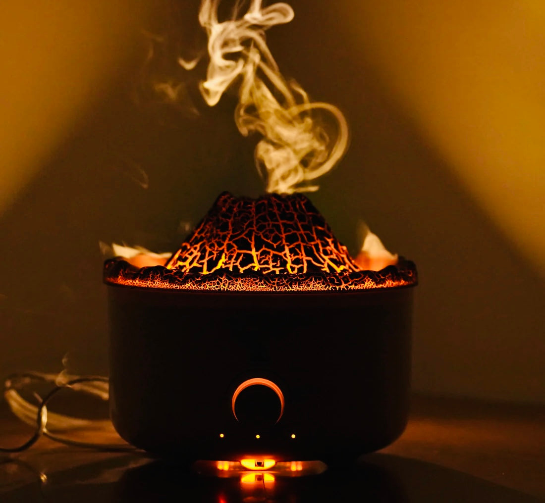 Volcano Humidifier – Jellyfish Mist Flame Essential Oil Diffuser