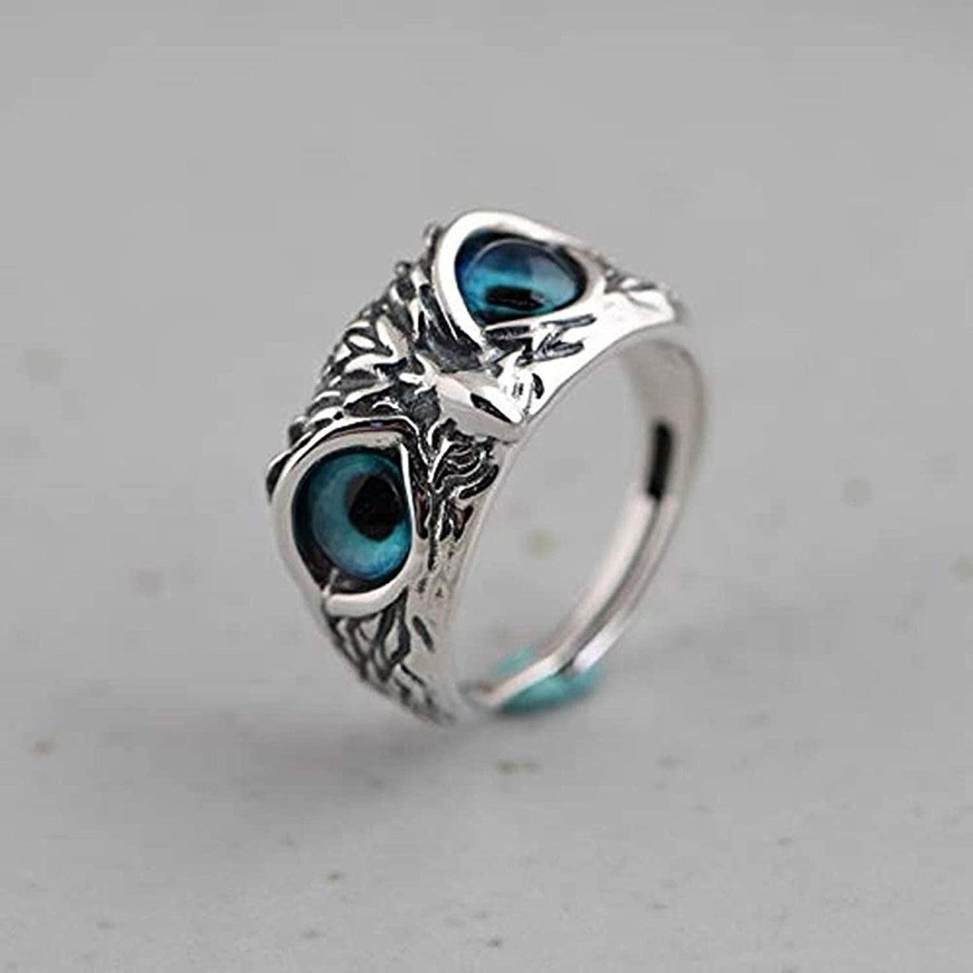 (Pack of 2) Attractive Silver Plated Owl Ring