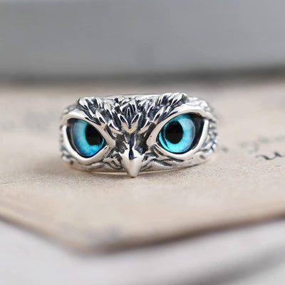 (Pack of 2) Attractive Silver Plated Owl Ring