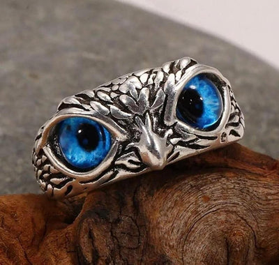 (Pack of 2) Attractive Silver Plated Owl Ring