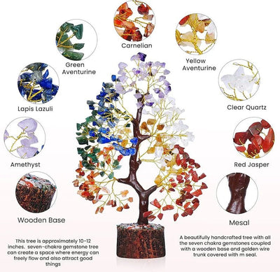 7 Chakra Natural Gemstone Crystal Tree