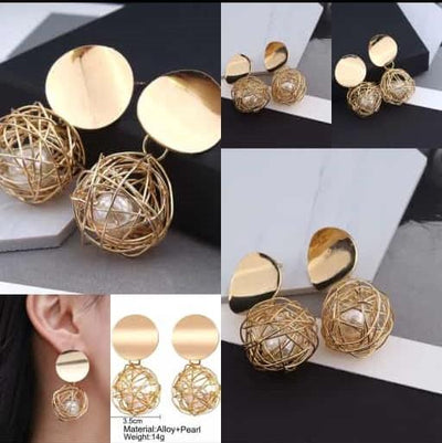 Elegant Gold Double Disk Dangle Earrings