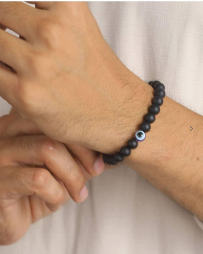 Black Evil Eye Beaded Bracelet Unisex