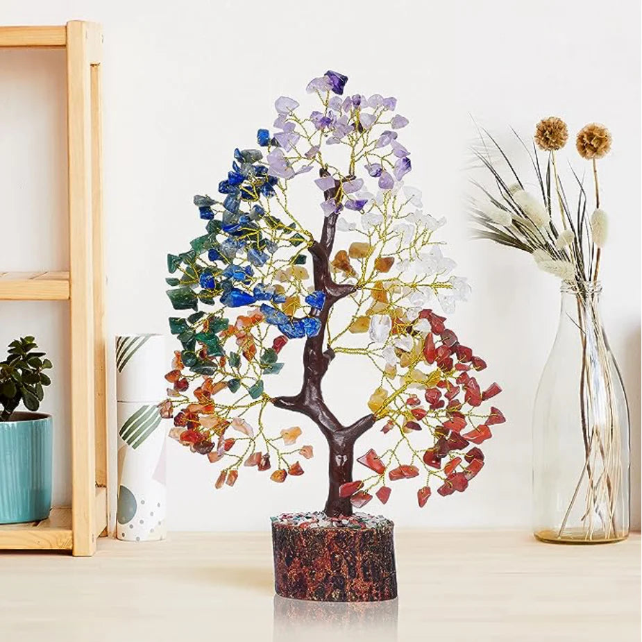 7 Chakra Natural Gemstone Crystal Tree