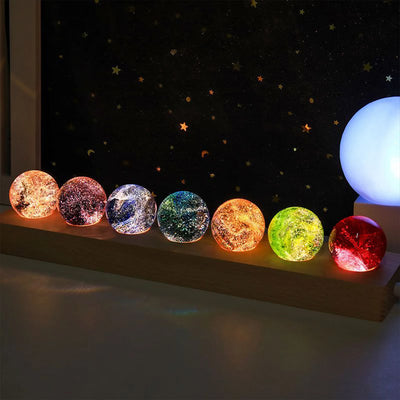 Aesthetic 3D Galaxy Crystal Ball Night Light Bundle