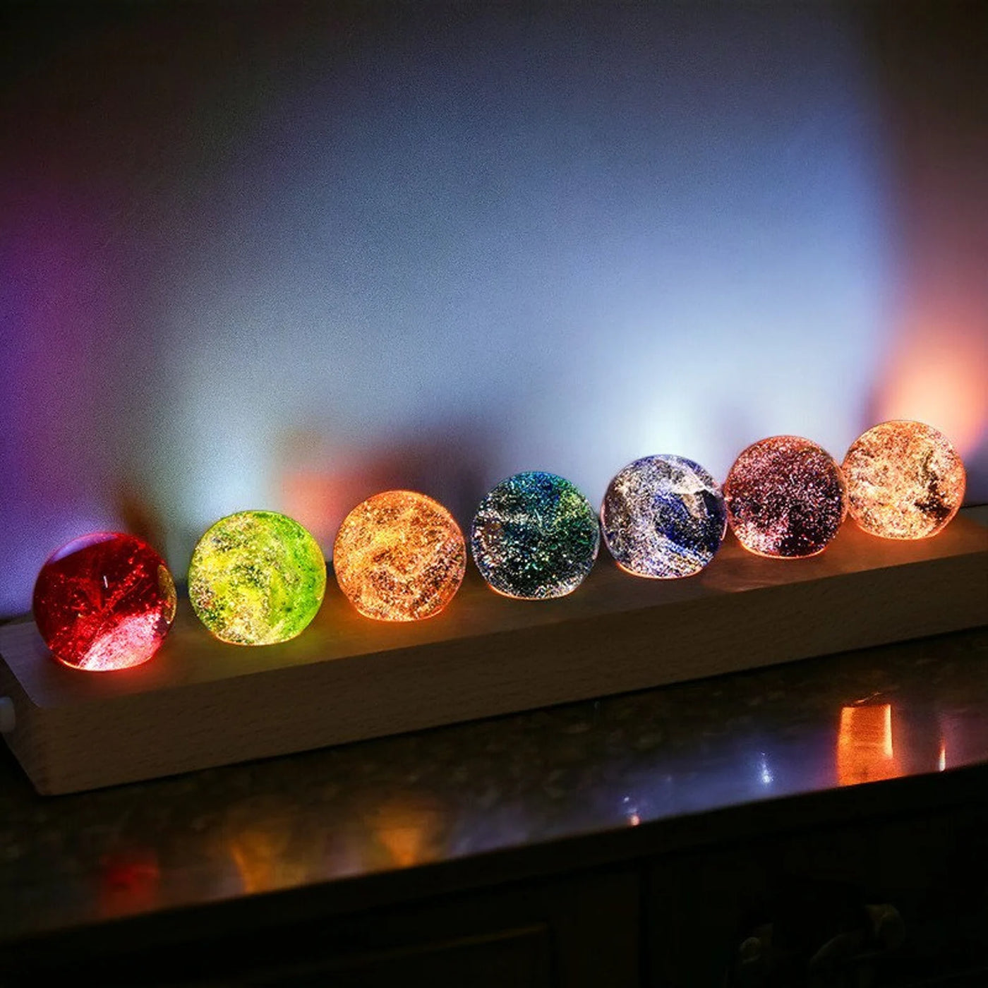 Aesthetic 3D Galaxy Crystal Ball Night Light Bundle