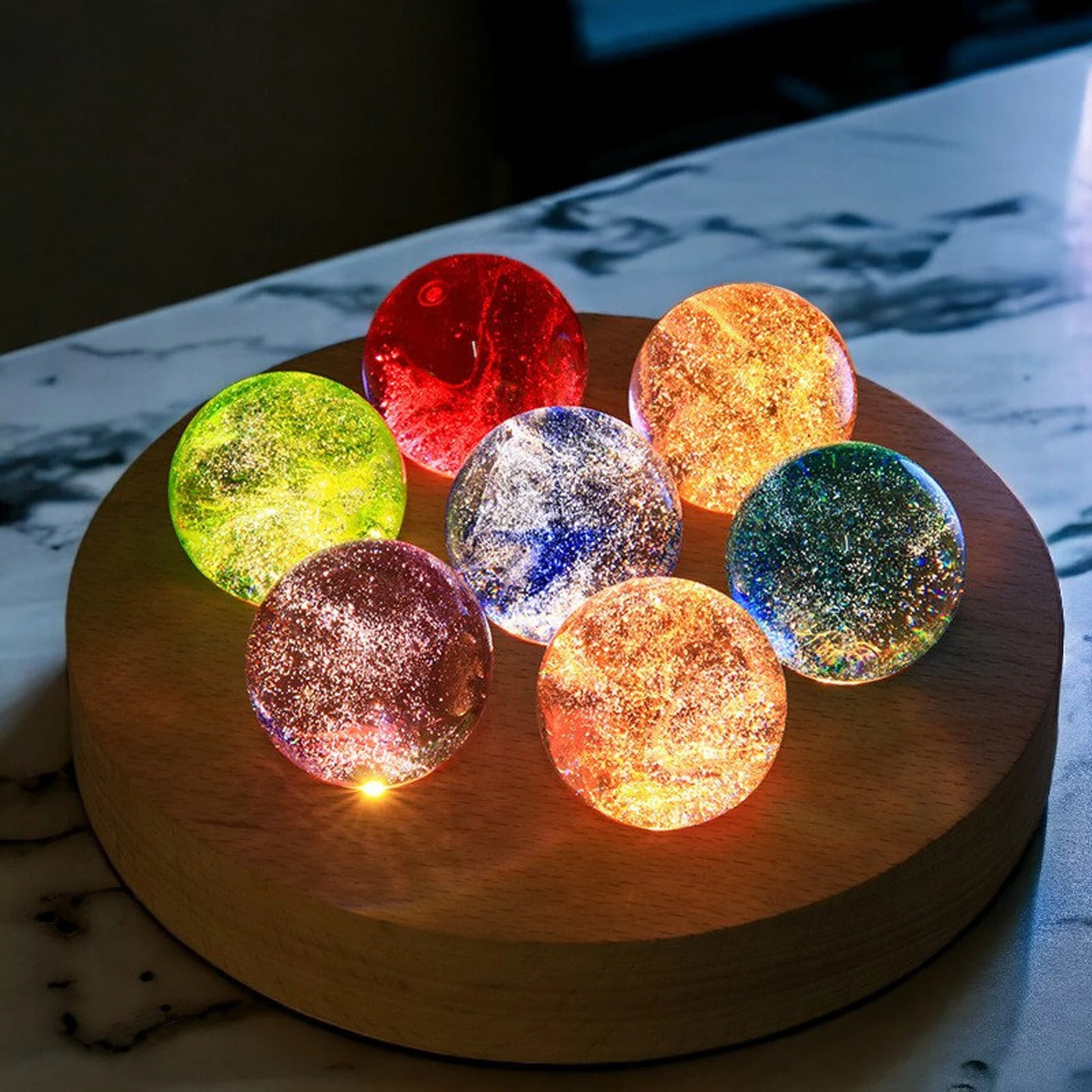 Aesthetic 3D Galaxy Crystal Ball Night Light Bundle