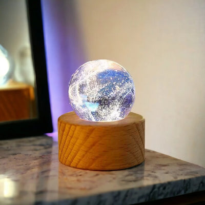 Aesthetic 3D Galaxy Crystal Ball Night Light Bundle