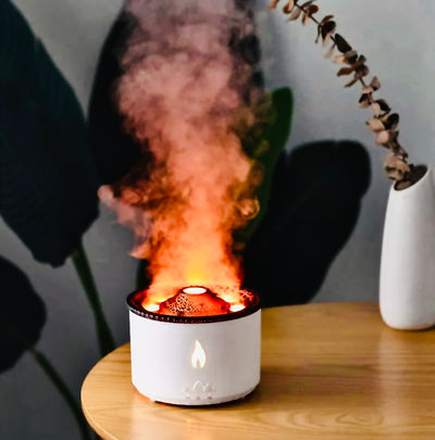 Volcano Humidifier – Jellyfish Mist Flame Essential Oil Diffuser